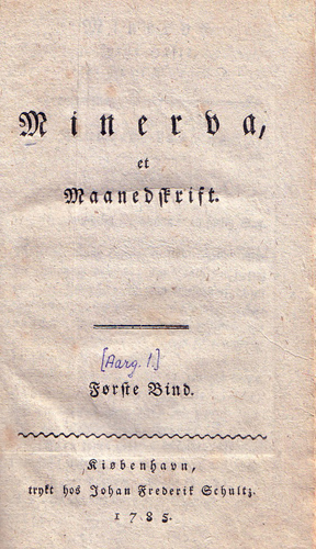 Forside tidsskriftet Minerva (1785-1808)