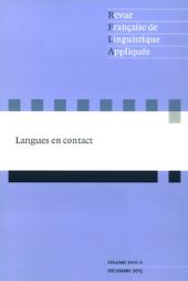 Revue française de linguistique appliquée front page