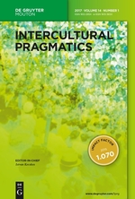 Intercultural Pragmatics front page