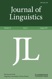 Journal of Linguistics front page
