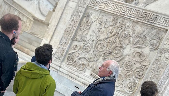 studenter, monument-undervisning, roma, antikken