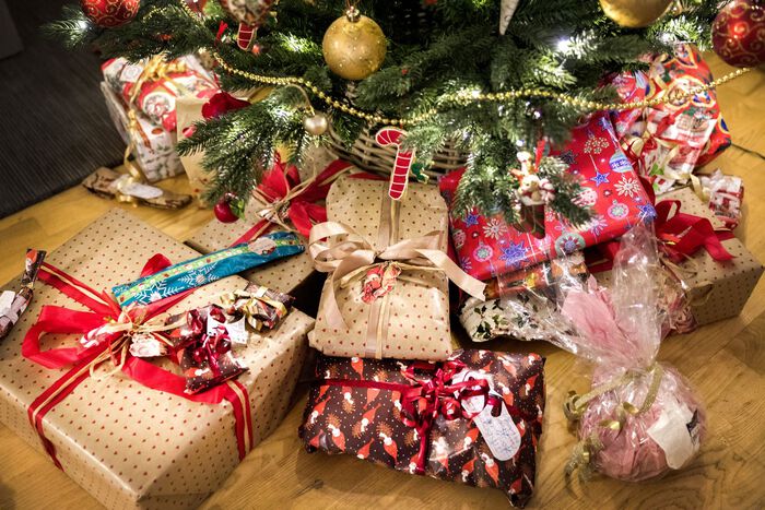 Image may contain: Christmas ornament, Present, Christmas tree, Christmas, Gift wrapping.