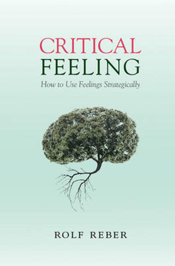 Book cover for Critical Feeling. Light green/blue background with a tree in the shape of a brain. 