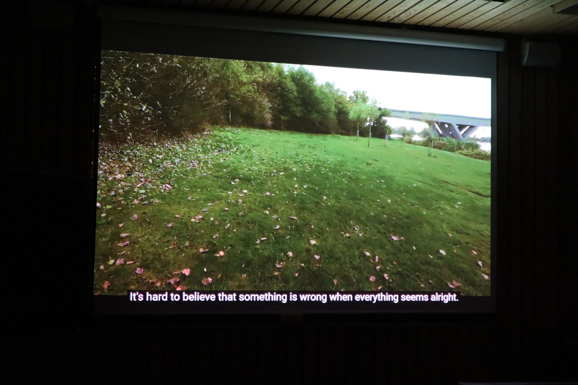 Photo of a film being screened