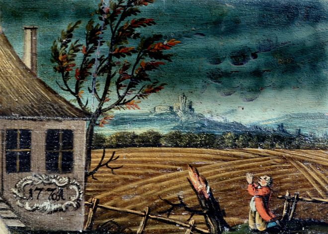 Illustration of the climate anomaly of the 1770s. Historical shooting target (detail), Fuerth, Germany, 1772