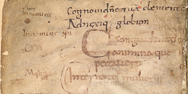 Utsnitt fra et middelaldermanuskript.