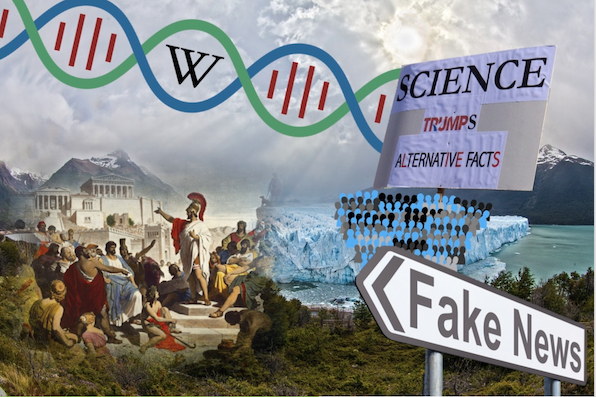 Bilde kan innholde: ancient greek debating, iceberg, fake news sign, parliament, wikipedia banner