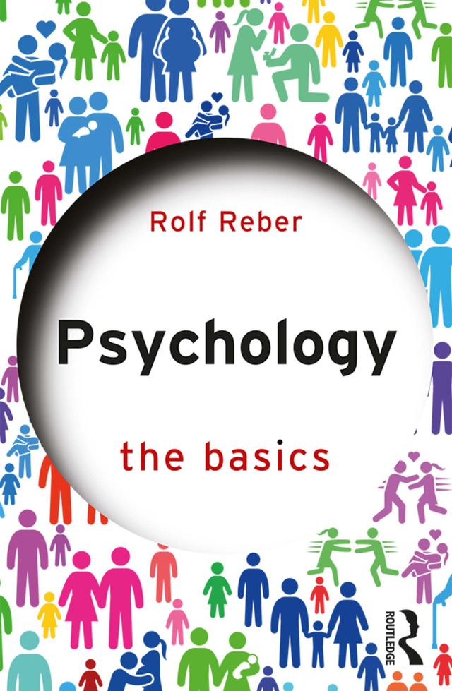 Bokomslag til Psychology: the basics. Sirkel med tittel, omsluttet av menneskefigurer i forskjellige farger.