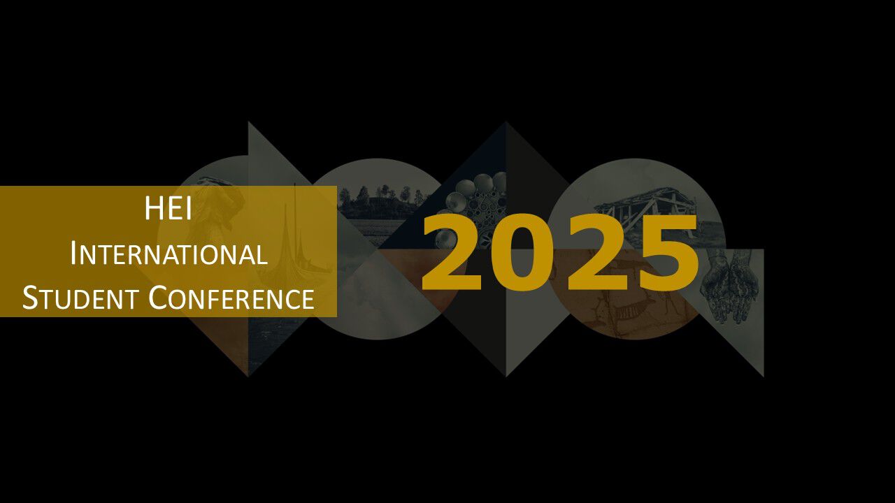 HEIs yellow logo on black backgroun saying: HEI - International Student Conference 2023
