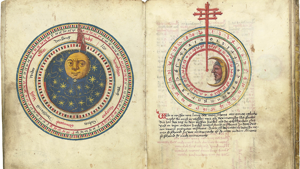 En gammel kalender fra Nürnberg i 1496.