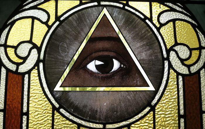 Glassmaleri av "the Eye of Providence"
