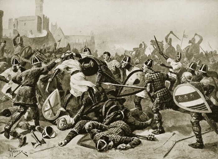 Tegning, slagscene