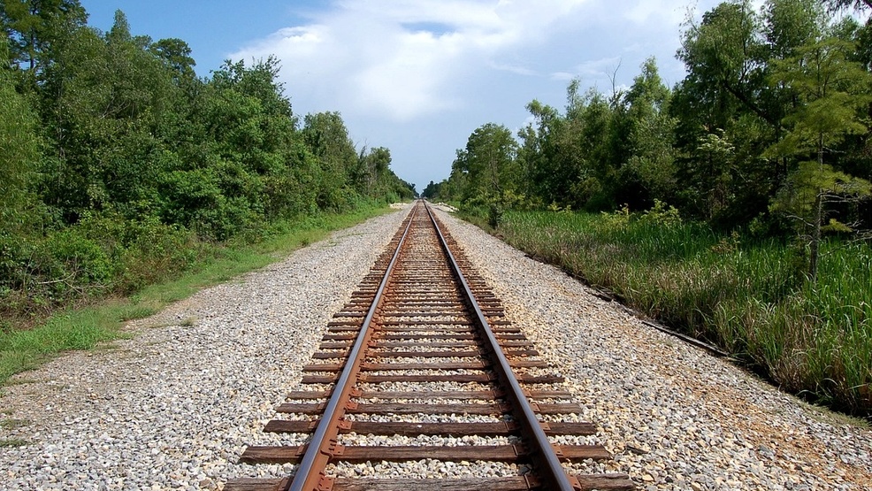 A railroad track.