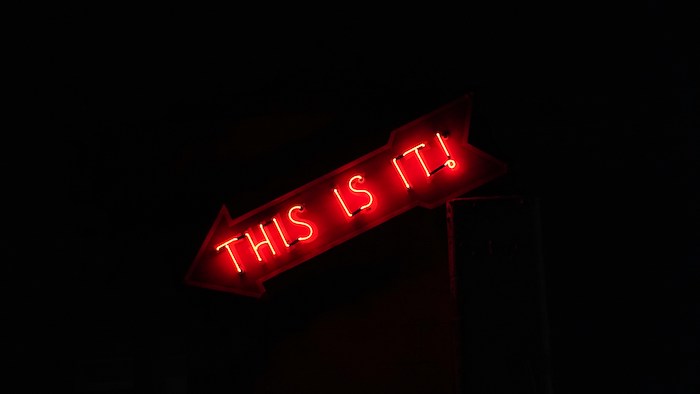 arrow that says "This is it!"