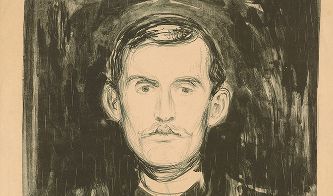 Self portrait of Edvard Munch.