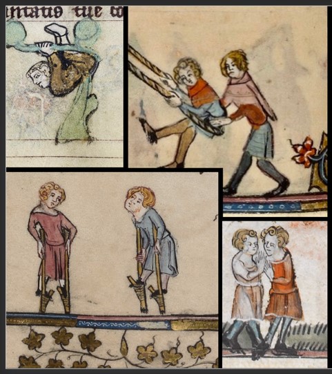 En collage med middelalderkunst.