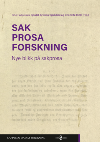Omslaget til boken "Sak. Prosa. Forskning."