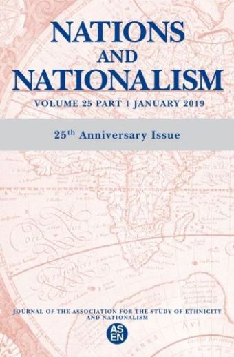 The cover of: Nations and Nationalism, vol 25, pt. 1, January 2019