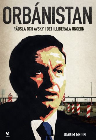 Vektorisert portrettbilde av Orbán, svarte og gule toner.