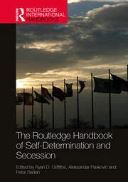 A book cover with nine large flags hanging in the dark. Photo