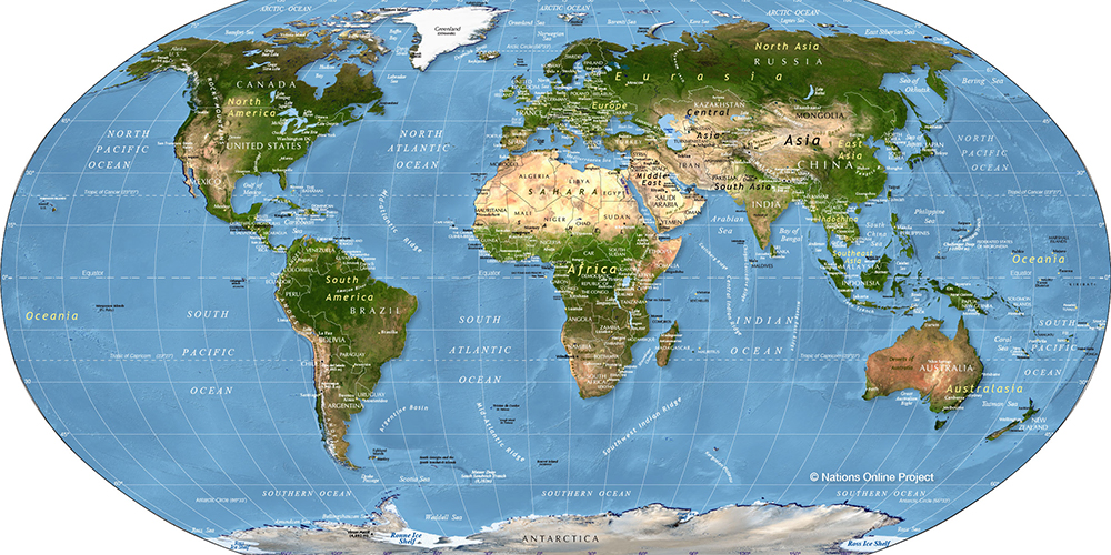 A world map.