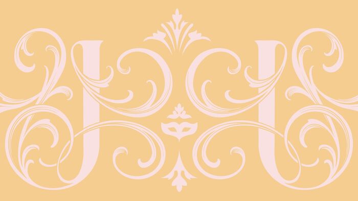 Graphic illustration of ornamental letters of J