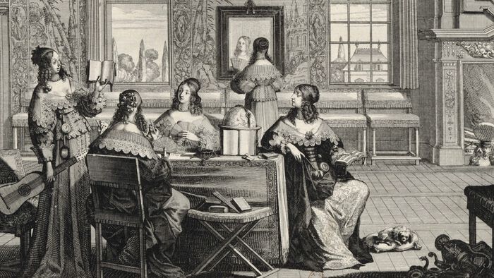 illustration of a literary salon