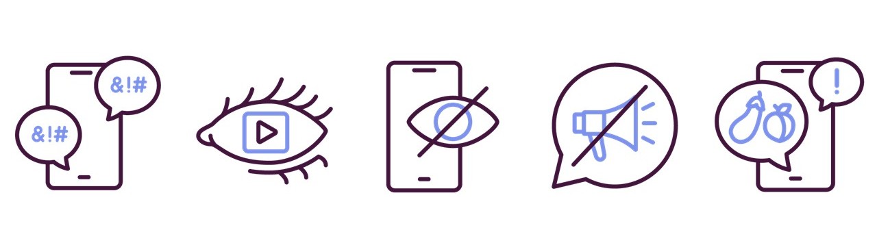Icons visualizing digital risks