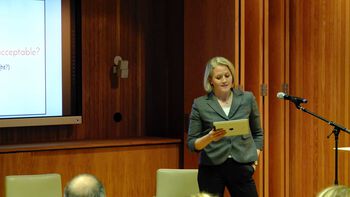Microphone ,Shirt ,Lectern ,Public address system ,Podium.