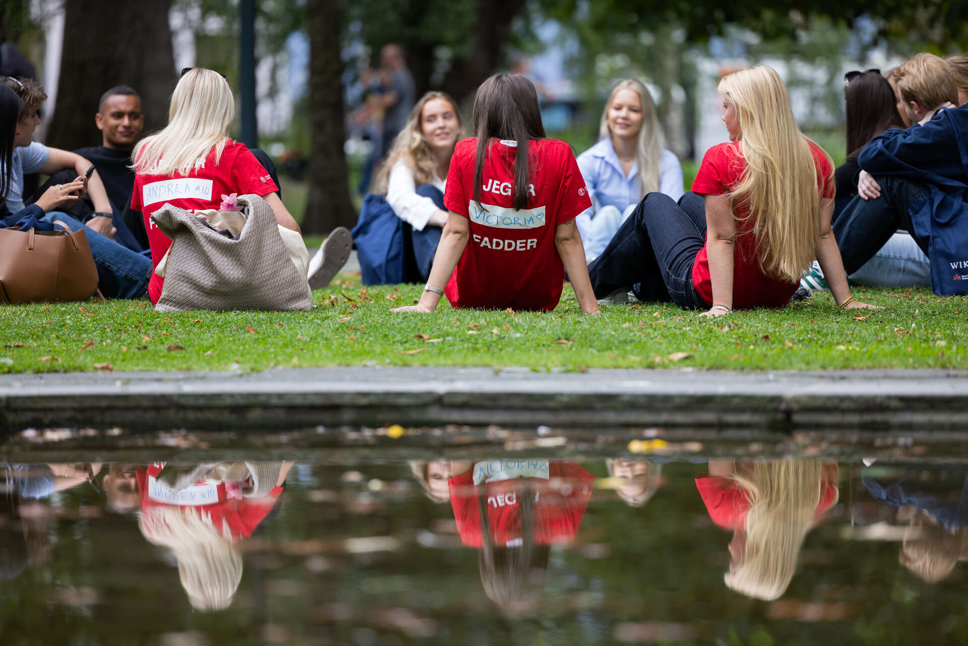 Students chatting outside