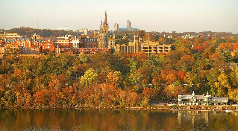 Georgetown University in fall colors.