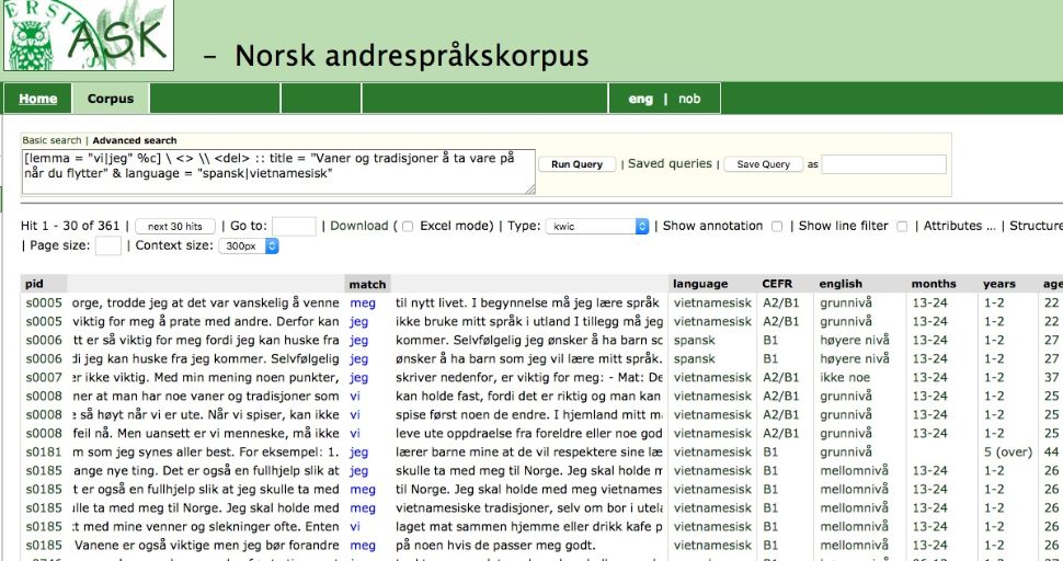 Norsk andrespråkskorpus i it says in the heading. The rest is impossible to read. Illustration.