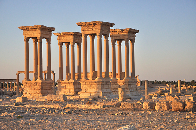 Ruiner i oldtidsbyen Palmyra. 