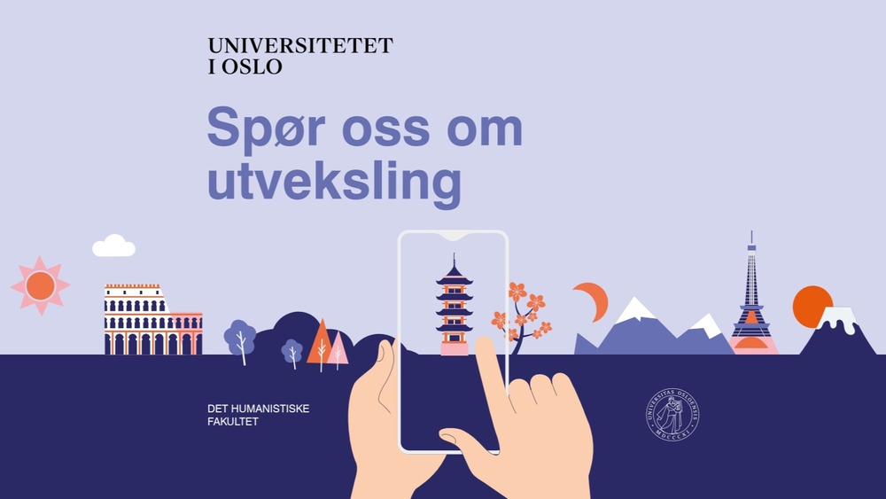 to hender som holder en telefon som går gjennom bilder av forskjellige monumenter fra forskjellige land.