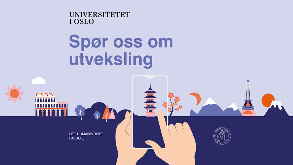 to hender som holder en telefon som går gjennom bilder av forskjellige monumenter fra forskjellige land.