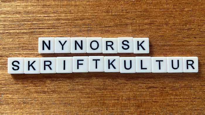 Bilde av tekst hvor det står "nynorsk skriftkultur"